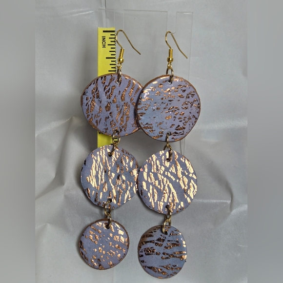 Erins Lovely Creations Jewelry - Chic Gold and Purple Disc Earrings